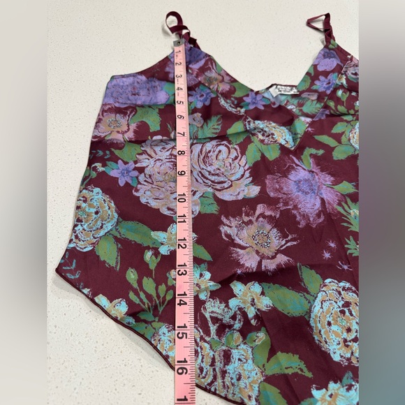 NWOT Free People Intimately Purple Floral Cami - Adjustable V-Neck Top - Picture 8 of 13